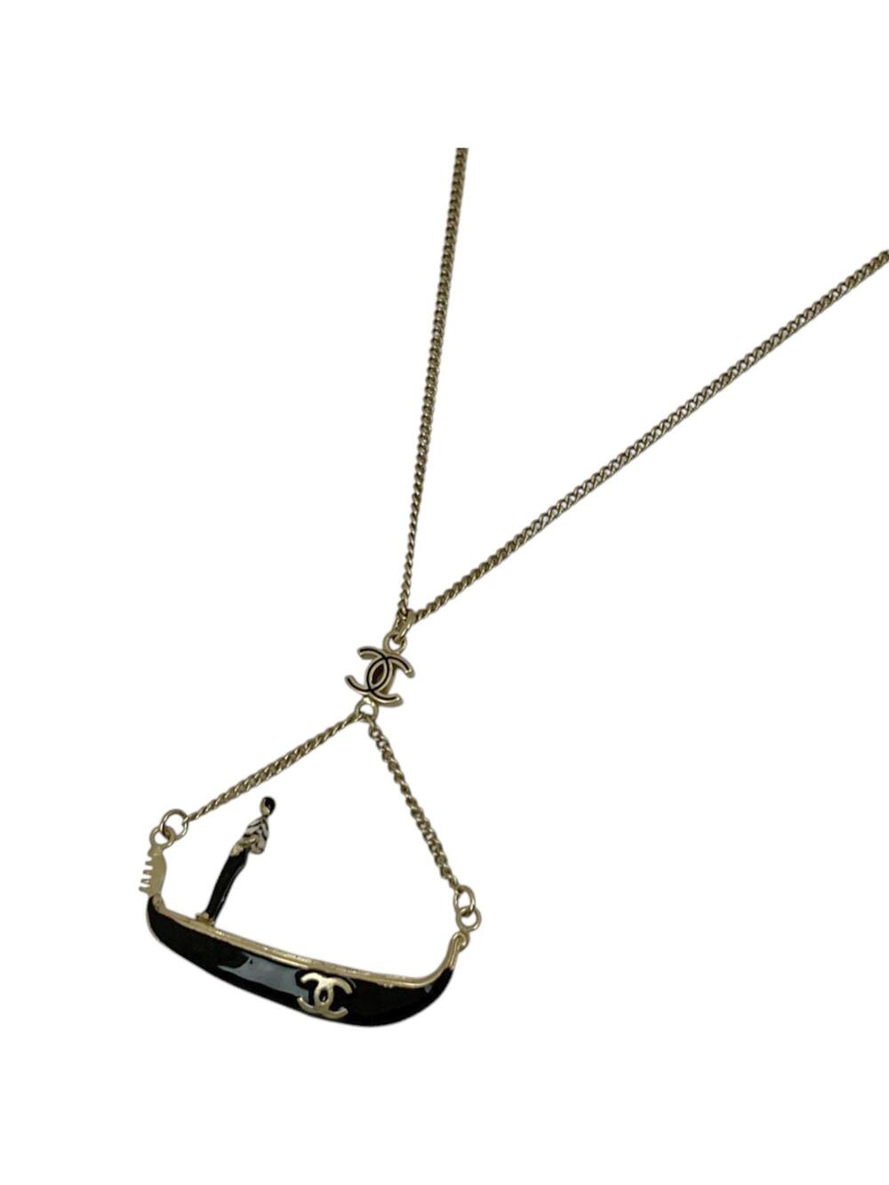 Chanel Cc Logo Pendant Necklace Metal #351519C10B